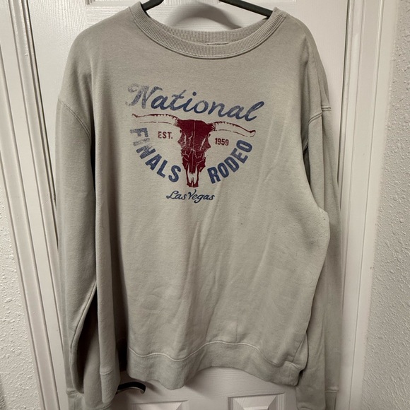 national finals rodeo Sweaters - National Finals Rodeo Las Vegas Graphic Sweatshirt - Light Gray